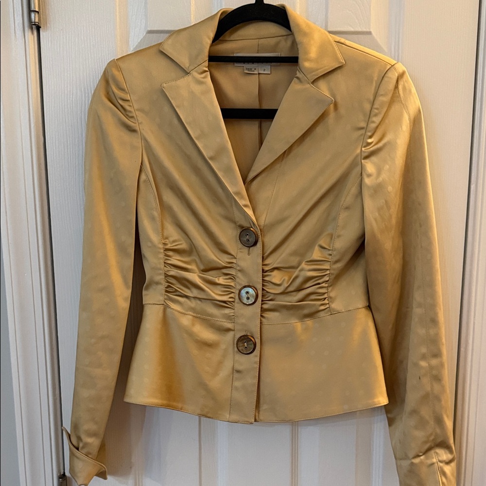 Kay Unger Chic Gold Women's Blazer with Button Accents